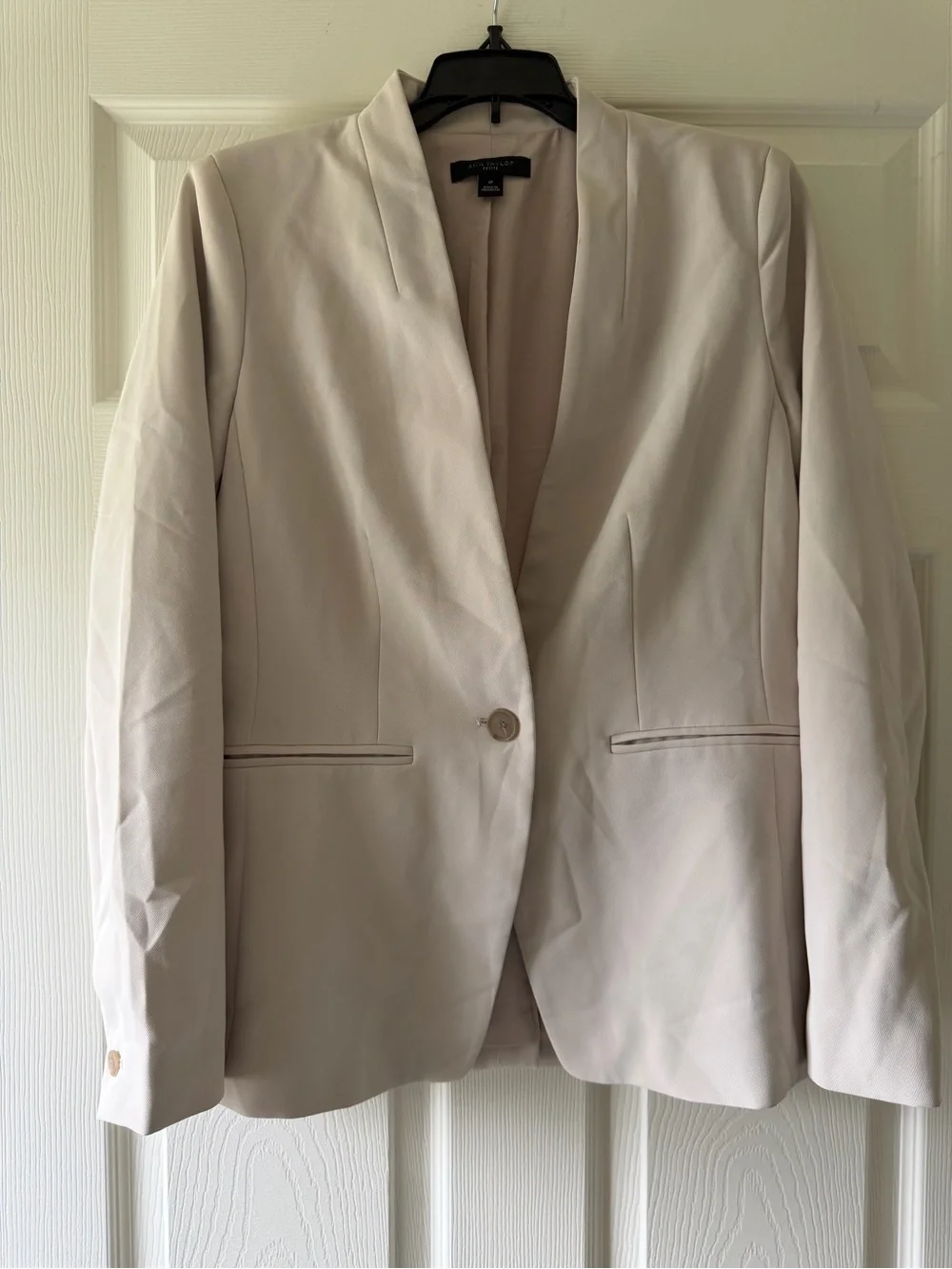 Ann Taylor Light Beige Single-Button Blazer